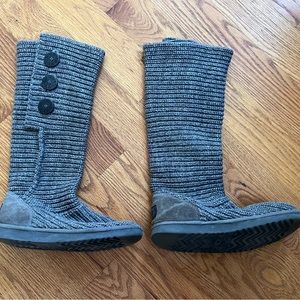 UGG gray knit boots